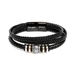 To My Son - Mens Leather Bracelet