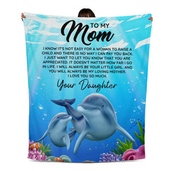 To Mom I Know It's Not Easy – Jersey Fleece Blanket
